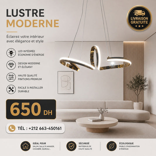 Lustre LED Infinity Doré Ø60 cm