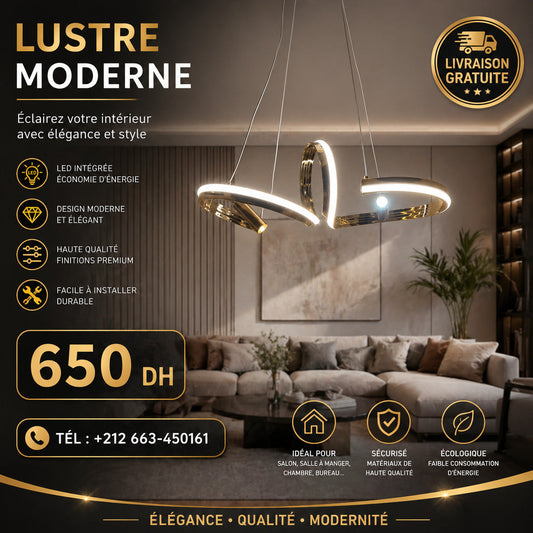 Lustre LED Infinity Doré Ø60 cm