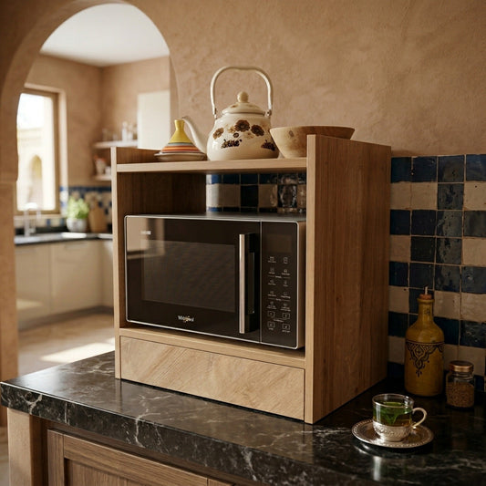 Organiseur de Cuisine en Bois 2 Niveaux