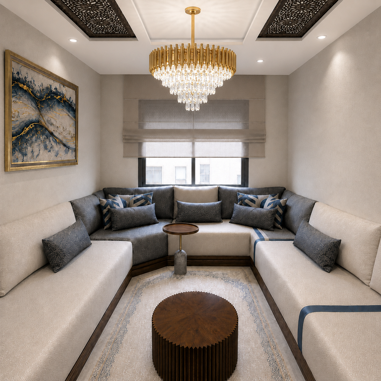الصالون بعد تركيب إضاءة Valiria Home