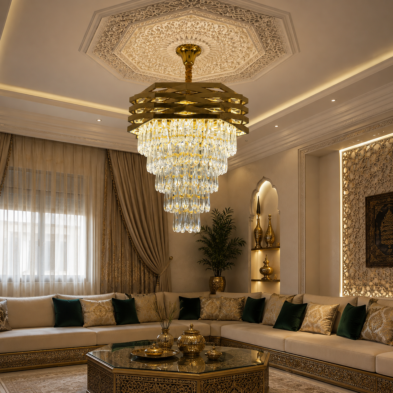 ثريا النجمة داخل صالون مغربي عصري